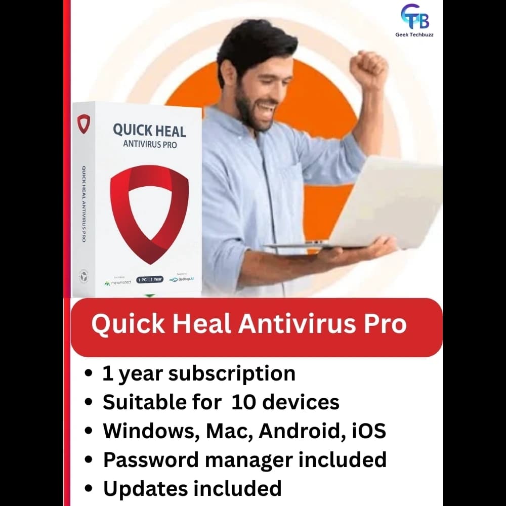 Quick Heal Antivirus Pro – 1-Year / 10-PC | Essential Protection - 3