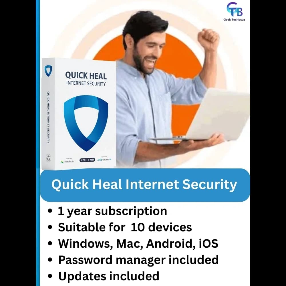 Quick Heal Internet Security – 1-Year / 10-PC | Advanced Protection - 3