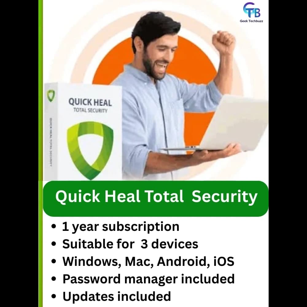 Quick Heal Total Security – 1-Year / 3-PC | Complete Protection - 4