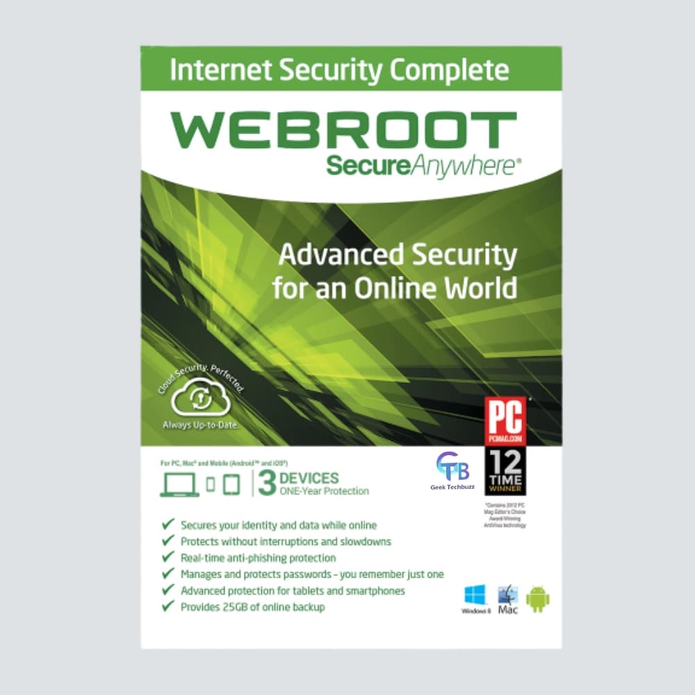 Webroot Internet Security Complete – 3-PC / 1-Year