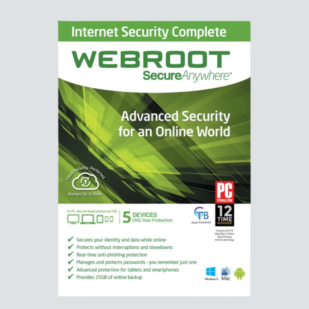 Webroot Internet Security Complete – 5-PC / 1-Year